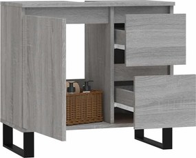 vidaXL Ντουλάπι Μπάνιου Γκρι Sonoma 65x33x60 εκ. Επεξεργασμένο Ξύλο