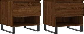 vidaXL Τραπεζάκια Σαλονιού 2 τεμ. Καφέ Δρυς 50x46x50 εκ. Επεξ. Ξύλο