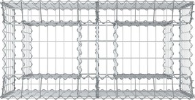 vidaXL Ανασηκωμένο κρεβάτι gabion Ασημί