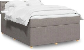 vidaXL Κρεβάτι Boxspring με Στρώμα Taupe 140x200 εκ. Υφασμάτινο