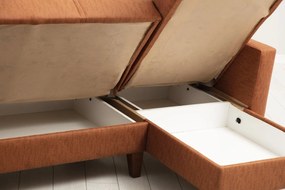 Γωνιακός Καναπές Κρεβάτι Κεραμιδί POLYA 130x216x86
