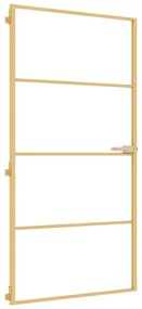 vidaXL Εσωτερική Πόρτα Χρυσή 102,5x201,5 εκ. Ψημένο Γυαλί & Αλουμίνιο