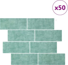 vidaXL Πλακάκι Subway 50 τμχ. Γκρι Πράσινο 29 x 21 εκ