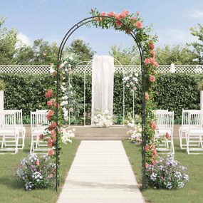 vidaXL Κήπος Αψίδα Floral Μαύρο 115 x 37 x 231 εκ.