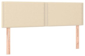 vidaXL Κρεβάτι Boxspring με Στρώμα &amp; LED Κρεμ 140x190 εκ. Υφασμάτινο