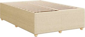 vidaXL Κρεβάτι Boxspring με Στρώμα Κρεμ 120x200 εκ. Υφασμάτινο