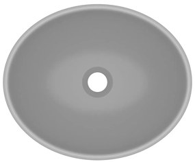 Νιπτήρας Πολυτελής Οβάλ Ανοιχτό Γκρι Ματ 40 x 33 εκ. Κεραμικός - Γκρι