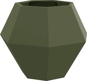 vidaXL Γλάστρα 2 pcs Ελιά Πράσινη 75 x 75 x 60 εκ Ατσάλι