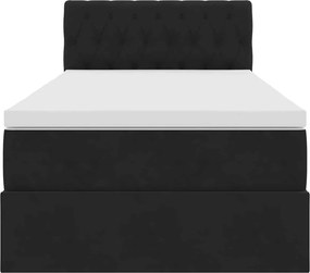 vidaXL Κρεβάτι Αποθήκης με στρώμα Μαύρο 100 x 200 cm Βελούδο