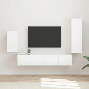 vidaXL Σετ επίπλου τηλεόρασης 4 pcs Υψηλής γυαλάδας λευκό