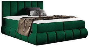 Κρεβάτι continental Baltimore 152, Μονόκλινο, Continental, Πράσινο, 120x200, Ταπισερί, Τάβλες για Κρεβάτι, 140x218x103cm, 105 kg, Στρώμα: Ναι