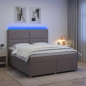 vidaXL Κρεβάτι box spring με στρώμα Taupe 140 x 200 cm Ύφασμα