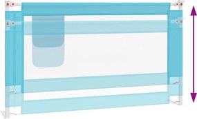 vidaXL Μπάρα Κρεβατιού Προστατευτική Μπλε 140 x 25 εκ. Υφασμάτινη