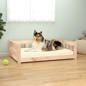 Κρεβάτι Σκύλου 95,5 x 65,5 x 28 εκ. από Μασίφ Ξύλο Πεύκου - Καφέ