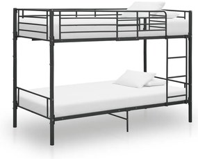 vidaXL Κουκέτα Μαύρη 90 x 200 εκ. Μεταλλική