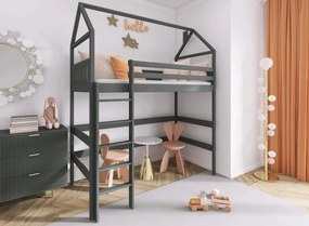 GLORIA 80x200 graphite loft bed Lano Furniture