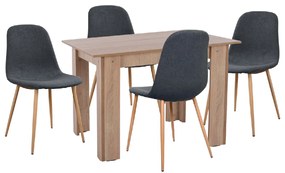 ΣΕΤ ΤΡΑΠΕΖΑΡΙΑΣ 5ΤΜΧ KELVIN HM21116 ΤΡΑΠΕΖΙ ΜΕ ΚΑΡΕΚΛΕΣ ΜΕΤΑΛΛΙΚΕΣ ΜΕ ΥΦΑΣΜΑ