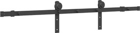 vidaXL Κιτ υλικού συρόμενης πόρτας 152 cm χάλυβα μαύρο