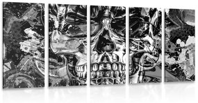 Καλλιτεχνικό κρανίο με εικόνα 5 μερών σε ασπρόμαυρο σχέδιο - 100x50