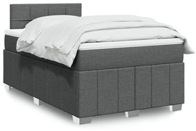 ΚΡΕΒΑΤΙ BOXSPRING ΜΕ ΣΤΡΩΜΑ ΣΚΟΥΡΟ ΓΚΡΙ 120X190 ΕΚ ΥΦΑΣΜΑΤΙΝΟ 3289308