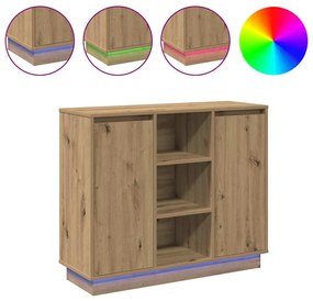vidaXL Κομοδίνο με ράφι Artisan Oak 90 x 32 x 75 εκ Επεξεργασμένο ξύλο