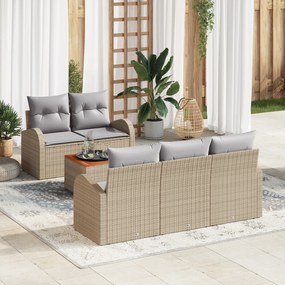 vidaXL Σαλονάκι Κήπου 6 pcs Beige, ανοιχτό γκρι Μεσαίο