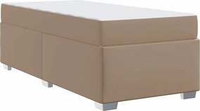 vidaXL Σκελετός Κρεβατιού Καπουτσίνο 100 x 200 cm ύφασμα