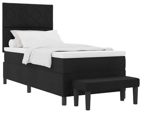 vidaXL Κρεβάτι με ελατήρια με στρώμα Μαύρο 100 x 200 cm ύφασμα