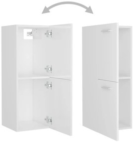 vidaXL Ντουλάπι Μπάνιου Γυαλιστερό Λευκό 30x30x80 εκ. από Επεξ. Ξύλο