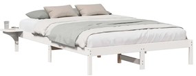 vidaXL Πλαίσιο κρεβατιού με κομοδίνα Λευκό 150 x 200 cm Λευκό