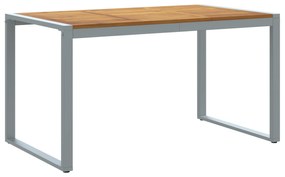 vidaXL Εξωτερική Τραπεζαρία Γκρι 140x80x75 εκ. Ατσάλι & Σομια Ρητίνη