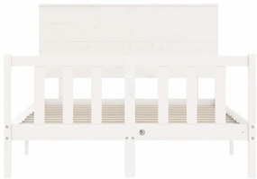 vidaXL Σκελετός Κρεβ. Χωρίς Στρώμα Λευκό 140x190 εκ Μασίφ Πεύκο