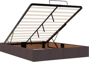 vidaXL Κρεβάτι Ottoman με στρώμα Σκούρο Καφέ 140 x 200 cm Ύφασμα