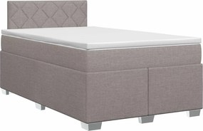 vidaXL Κρεβάτι box spring με στρώμα Taupe 120 x 200 cm Ύφασμα