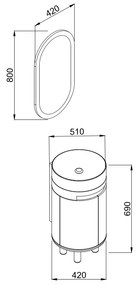 Πάγκος MASAL Ανθρακί MDF 18mm Λάκα 42 S3BMAS042AN 42x51x69cm