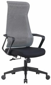 Καρέκλα γραφείου Mesa 507, Μαύρο, Γκρι, 118x67x73cm, Με ρόδες, Με μπράτσα, Μηχανισμός καρέκλας: Economic | Epipla1.gr