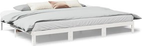 vidaXL Οικογενειακό πλαίσιο κρεβατιού χωρίς στρώμα Λευκό ξύλο πεύκο