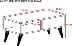 Coffee Table Seul - Sapphire, White Sapphire
White