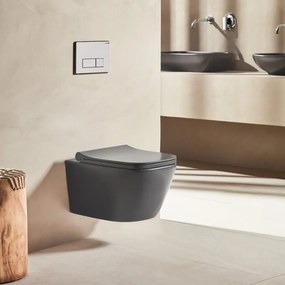 Tema Fresh 5610 Anthracite Mat Rimless  - Κρεμαστή Λεκάνη