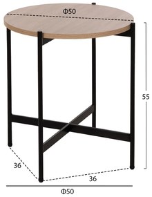 ΣΕΤ 2ΤΜΧ ΤΡΑΠΕΖΙΑ ΣΑΛΟΝΙΟΥ RONDA HM21089.02 MDF ΣΟΝΑΜΑ Φ80εκ &amp; Φ50εκ