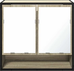 vidaXL Ντουλάπι Καθρέφτη Μπάνιου Sonoma Δρυς 65 x 20 x 60 εκ. από Τεχνητό Ξύλο