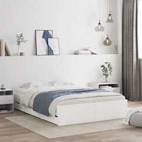 Πλαίσιο Κρεβατιού με Συρτάρια Λευκό 120x200 εκ Επεξεργ. Ξύλο - Λευκό