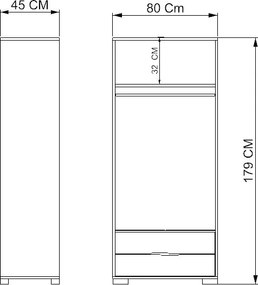 Wardrobe Royal Drawers 80 - Oak, Anthracite Oak
Anthracite