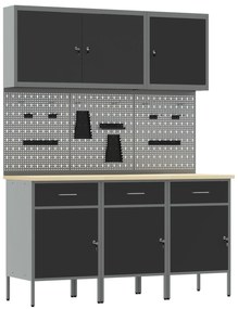 vidaXL Σετ Εργαλειοθήκης 8 Τεμαχίων Μαύρο Χάλυβα