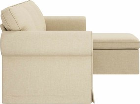 vidaXL Καναπές Κρεμ 215 x 138 x 80 εκ ύφασμα