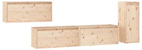 vidaXL Έπιπλα Τηλεόρασης 4 τεμ. από Μασίφ Ξύλο Πεύκου