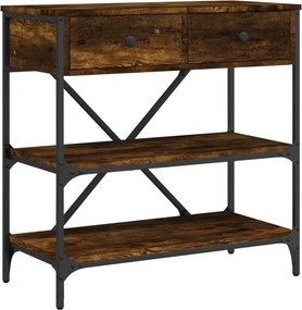 vidaXL Τραπέζι Κονσόλα Καπνιστή Δρυς 75x34,5x75 εκ. Επεξεργ. Ξύλο