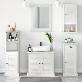 vidaXL Σετ Επίπλων Μπάνιου 5 pcs Λευκό αντικέ 37 x 34 x 110 εκ