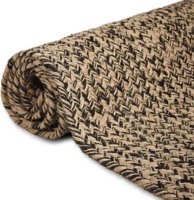 vidaXL Χαλί Περιοχής Φυσικό και Μαύρο 240 x 240 cm Γιούτα