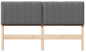 vidaXL Ταπετσαρισμένο κεφαλάρι Καφέ και Ανοιχτό Γκρι 150 cm